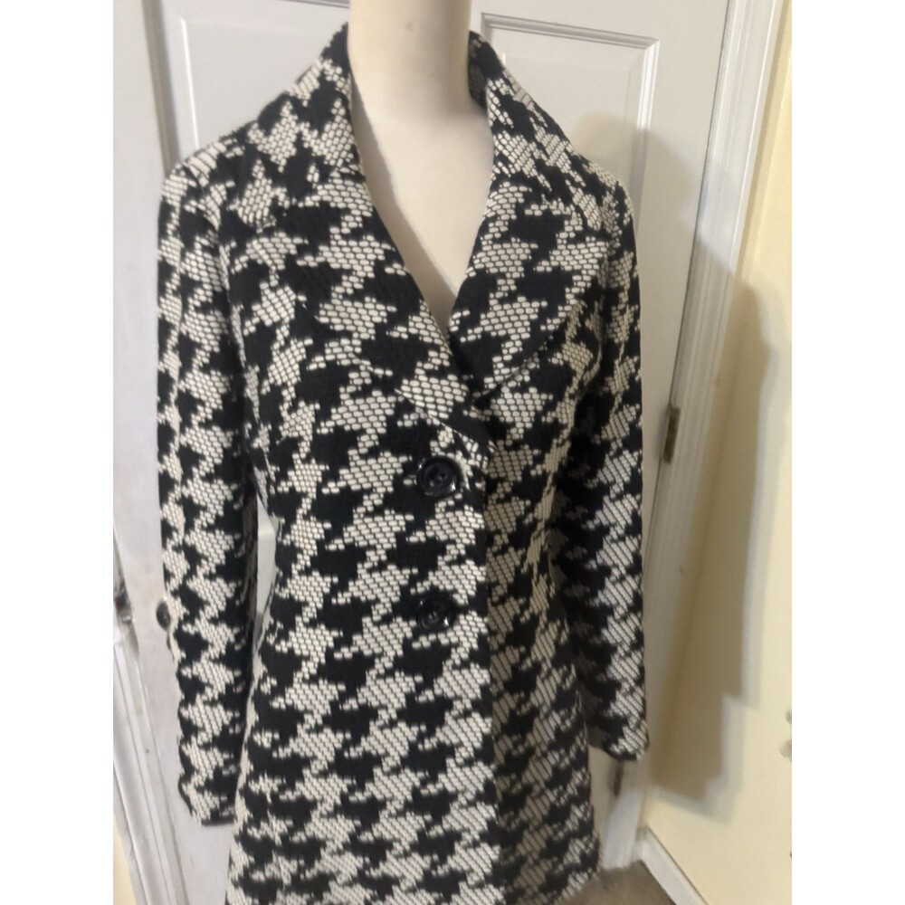 Talbots Houndstooth Print Womens Coat Size 6
